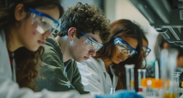 Escuelas secundarias científicas - Estudiantes de educación secundaria realizando experimentos científicos en una de las mejores escuelas secundarias científicas de Barcelona